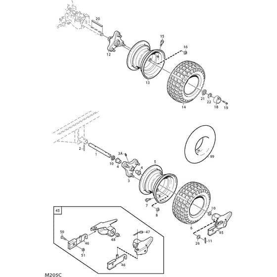 4155H - 2009 - 13-6103-80 - Mountfield Front Deck Mower Wheels Diagram