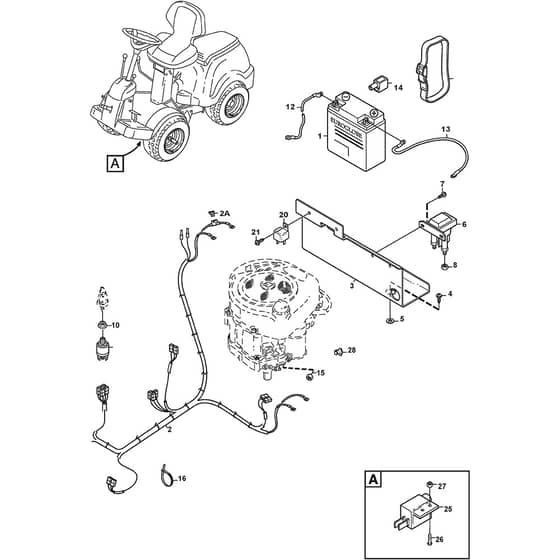 4155H - 2005 - 13-6103-96 - Mountfield Front Deck Mower Electric Equipment Diagram