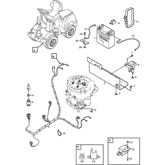 4155H 4WD - 2009-2013 - 13-6004-81 - Mountfield Front Mower Electrics Diagram