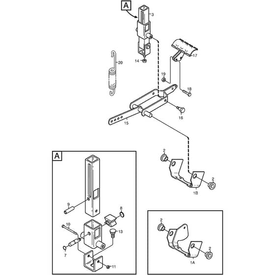 4155H 4WD - 2006 - 13-6104-97 - Mountfield Front Deck Mower Pedal Lift Diagram