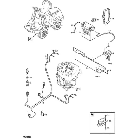 4155H 4WD - 2007 - 13-6104-98 - Mountfield Front Mower Electric Equipment Diagram