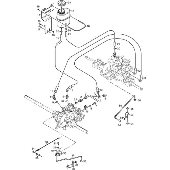 4155H 4WD - 2007 - 13-6104-98 - Mountfield Front Mower Transmission (Hydraulic Parts) Diagram