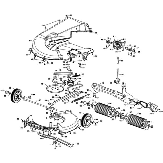Hayter Harrier 56 Autodrive - 560G (310000001 - 312999999) - Lower Mainframe