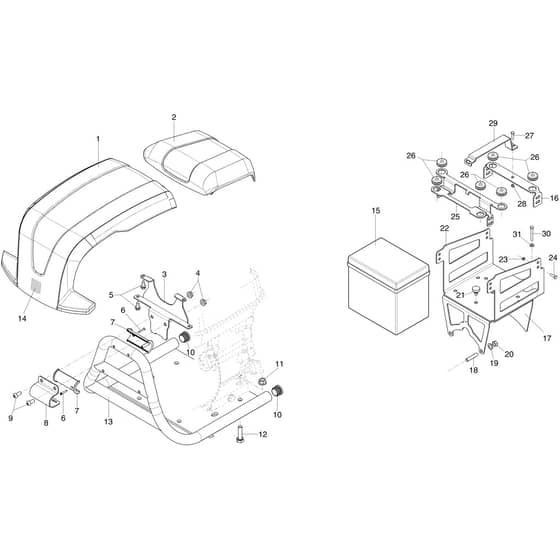 417 S - Bertolini Rotary Cultivator Injection hood (Multi-disc clutch version) Diagram