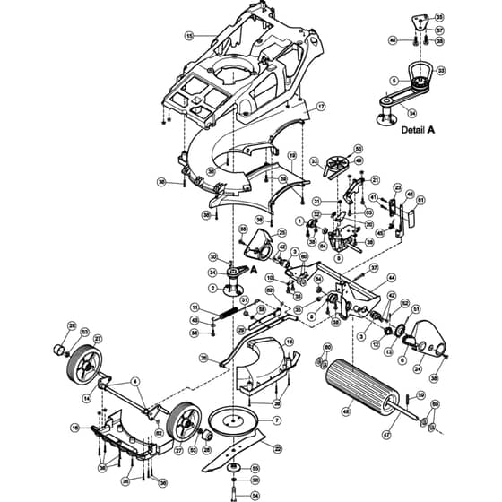 Hayter Spirit 41 Petrol AD - 619J (313001001 - 313999999) - Lower Mainframe