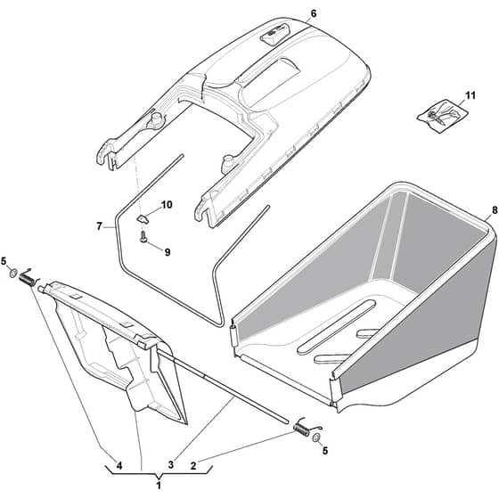 41 Roller Li Kit - 2022-2025 - 299439073/M22 - Mountfield Rotary Mower Grass-catcher Diagram