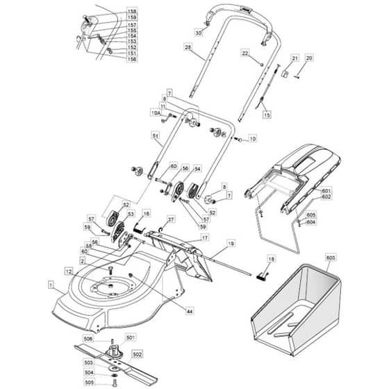 420 HP - 2006-2007 - 294434023/MO6 - Mountfield Rotary Mower Handle Diagram