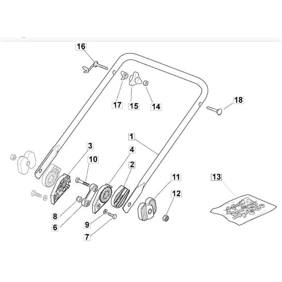 420 HP - 2008 - 294434123/UM8 - Mountfield Rotary Mower Lower Handle Diagram