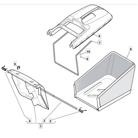 421 HP - 2008 - 294434143/UM8 - Mountfield Rotary Mower Grass Bag Diagram