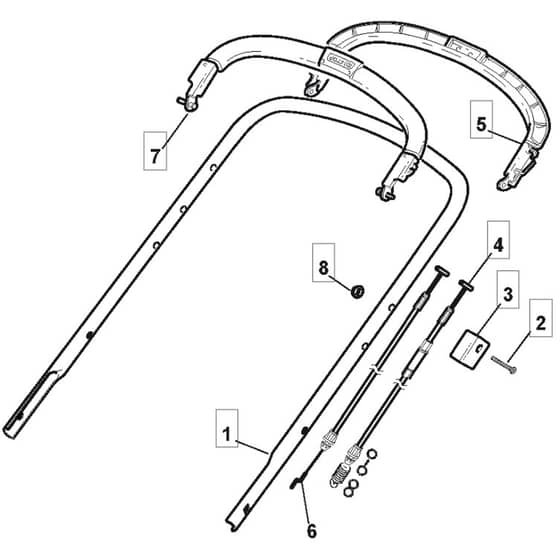 421 HP - 2009 - 294434143/UM9 - Mountfield Rotary Mower Upper Handle Diagram