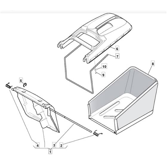 421 PD - 2008 - 294435143/UM8 - Mountfield Rotary Mower Grass Bag Diagram