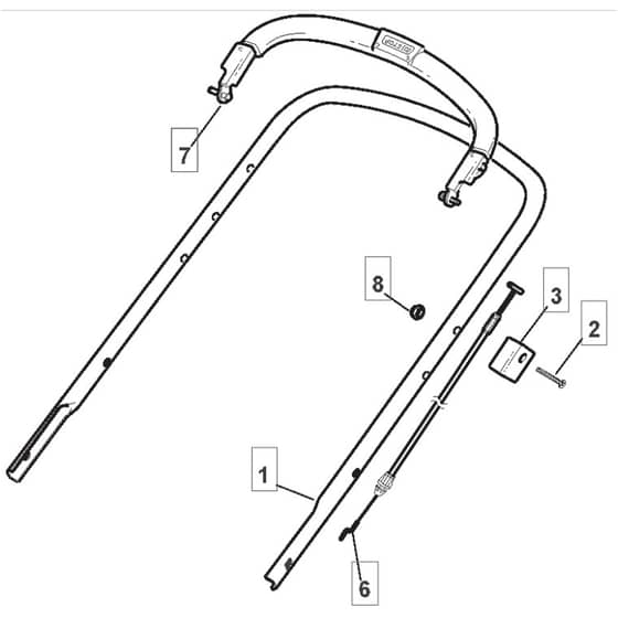 422 HP - 2007 - 294434033/MO7 - Mountfield Rotary Mower Upper Handle Diagram