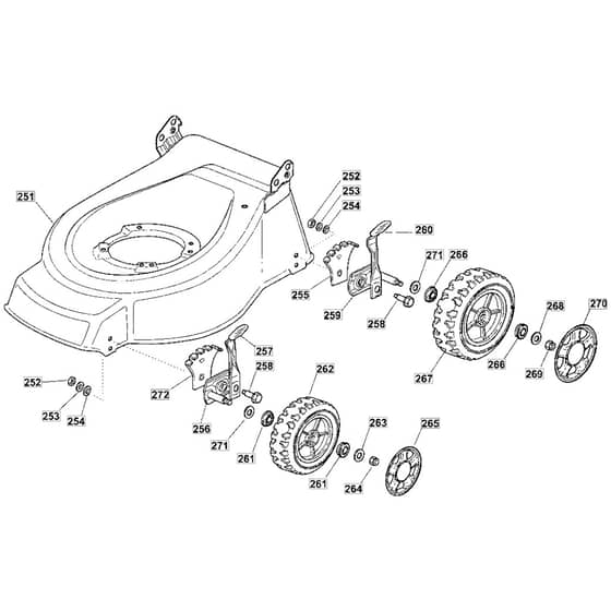 422 HP - 2008-2009 - 294434038/UM8 - Mountfield Rotary Mower Wheels Diagram
