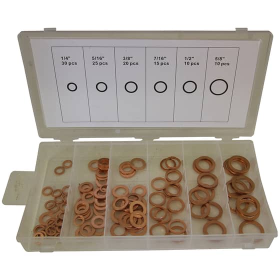 Copper Washer Assortment (110 Piece)