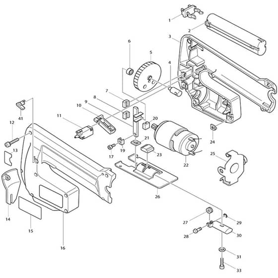 Makita 4300D - Cordless Jig Saw - Power Tool Diagram