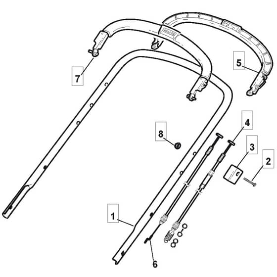 4330 HP - 2009 - 294434033/M09 - Mountfield Rotary Mower Upper Handle Diagram
