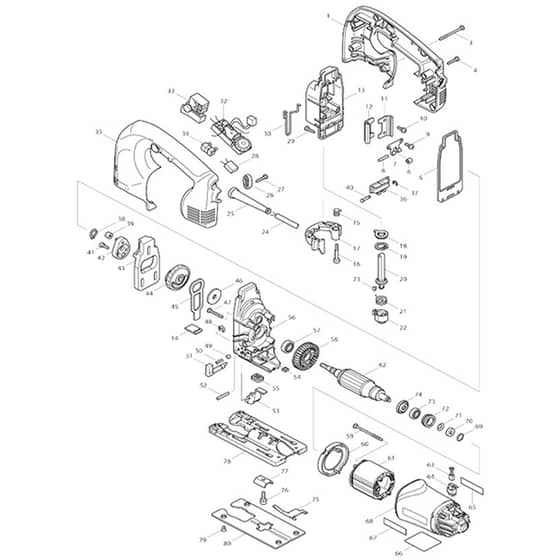 Makita 4340CT - Jig Saw - Power Tool Diagram
