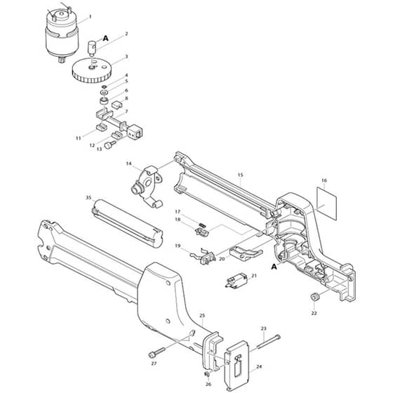 Makita 4390D - Cordless Recipro Saw - Power Tool Diagram