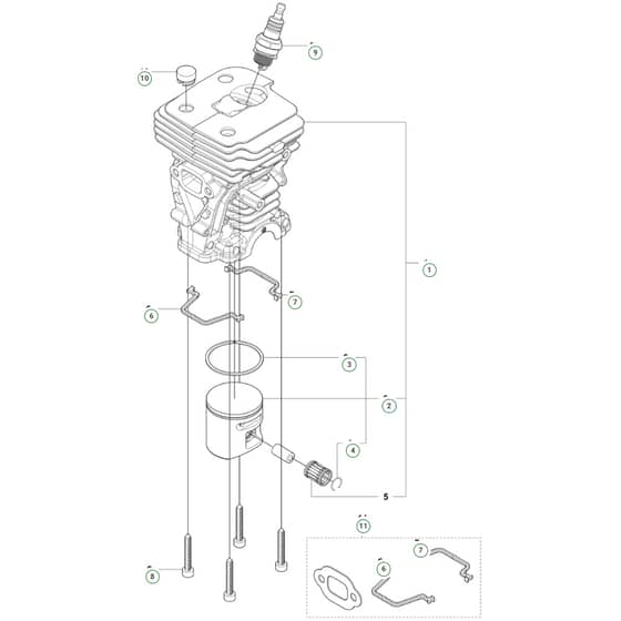 Husqvarna 450S - 970702618 - Cylinder Piston