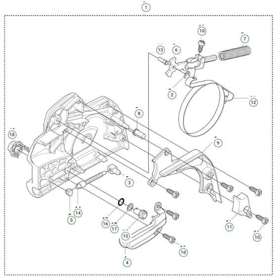 Husqvarna 450S - 970702618 - Chain Brake And Clutch Cover