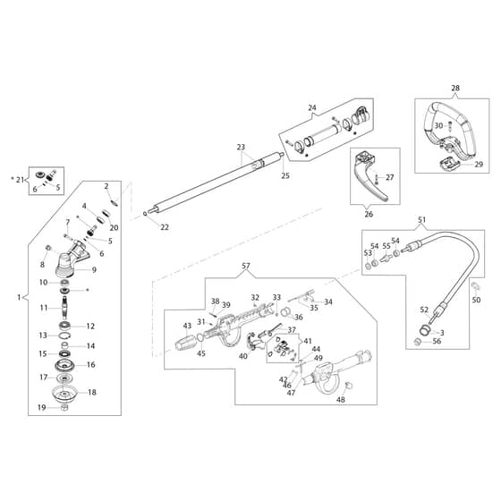 454 BP Ergo - Oleo-Mac Brushcutter Transmission Diagram