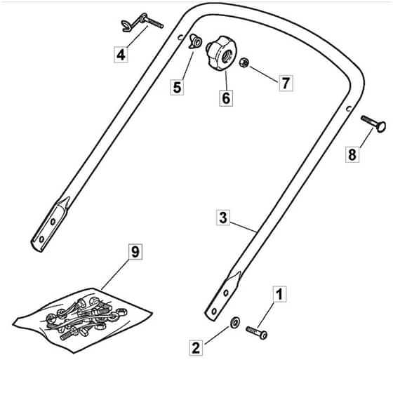 45 - 2005 - 24-3434-71 - Mountfield Rotary Mower Lower Handle Diagram