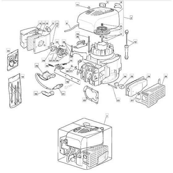 45 - 2005 - 299164743/MOU - Mountfield Rotary Mower SV150 Engine Diagram