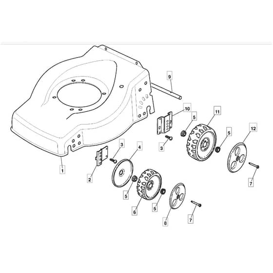 45 - 2005 - 299164743/STG - Mountfield Rotary Mower Wheels Diagram