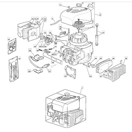 45 S - 2005 - 24-3534-71 - Mountfield Rotary Mower SV150 Engine Diagram