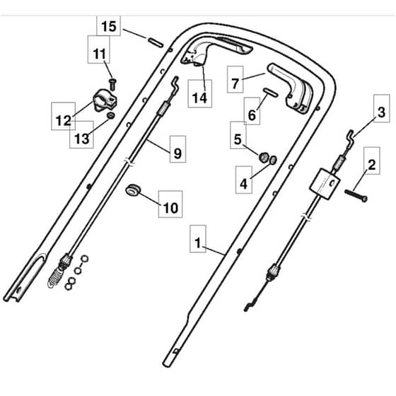 45 S - 2005 - 24-3534-71 - Mountfield Rotary Mower Upper Handle Diagram
