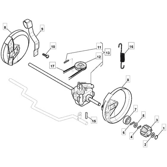 45 S - 2005 - 299264743/MOU - Mountfield Rotary Mower Transmission Diagram
