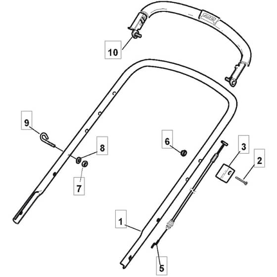 460 HP - 2010 - 299481223/M10 - Mountfield Rotary Mower Upper Handle Diagram