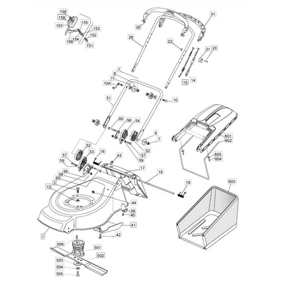 460 PD/ES - 2006-2007 - 294485923/MO6 - Mountfield Rotary Mower Handle Diagram