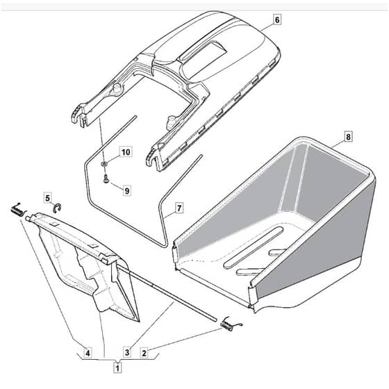 460R HP - 2010 - 294486023/M10 - Mountfield Rotary Mower Grass Bag Diagram