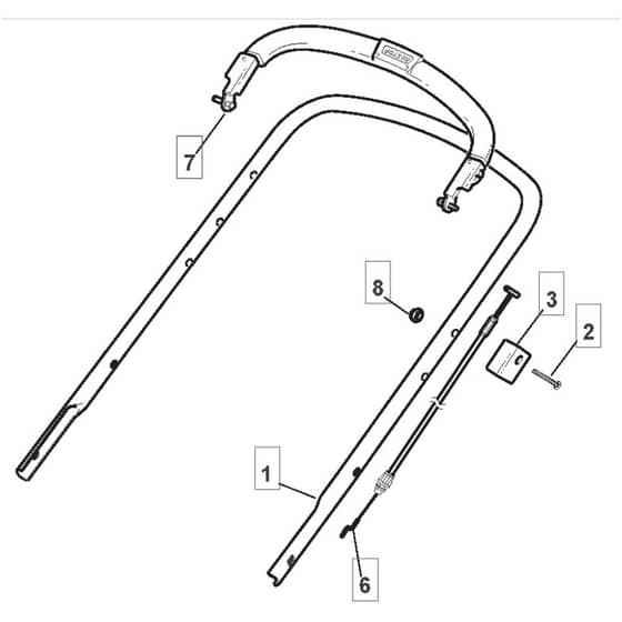 461 HP - 2006 - 294484043/MO6 - Mountfield Rotary Mower Upper Handle Diagram