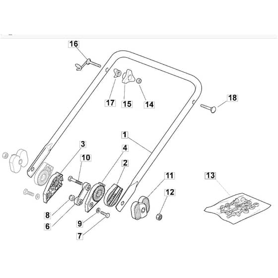 461 PD - 2006 - 294485043/MO6 - Mountfield Rotary Mower Lower Handle Diagram