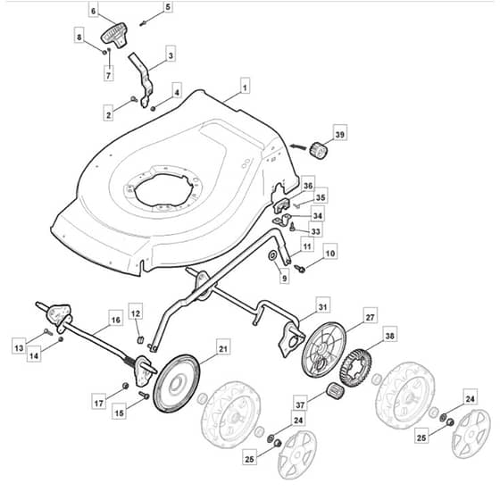 461 PD ES - 2010-2011 - 299482543/M10 - Mountfield Rotary Mower Deck Diagram