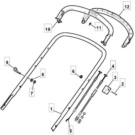 461 PD ES - 2010-2011 - 299482543/M10 - Mountfield Rotary Mower Upper Handle Diagram