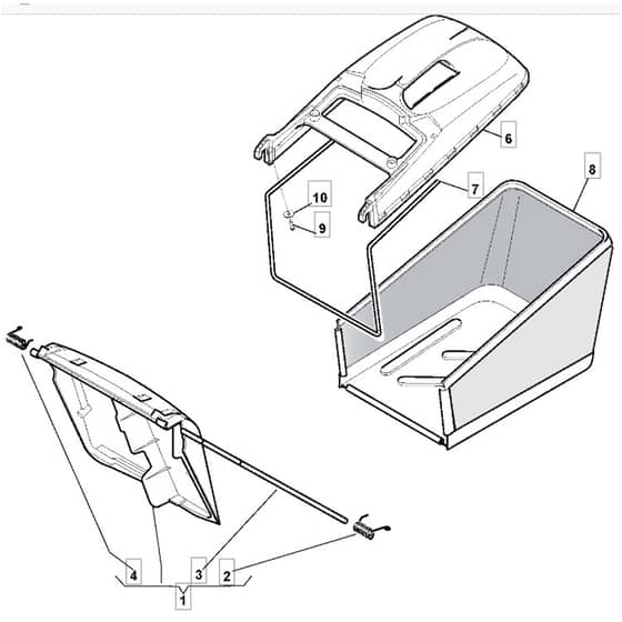 462 HP - 2010 - 299481233/M10 - Mountfield Rotary Mower Grass Bag Diagram