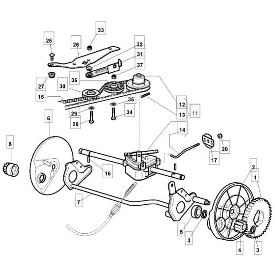 462 PD - 2008-2009 - 294485038/UM8 - Mountfield Rotary Mower Transmission Diagram