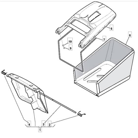 462 PD - 2010 - 299482233/M10 - Mountfield Rotary Mower Grass Bag Diagram