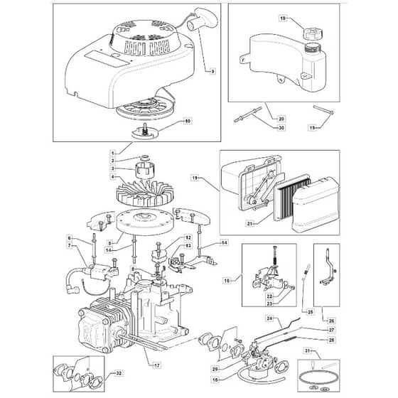 464 PD - 2008-2009 - 294485043/UM8 - Mountfield Rotary Mower Engine Diagram
