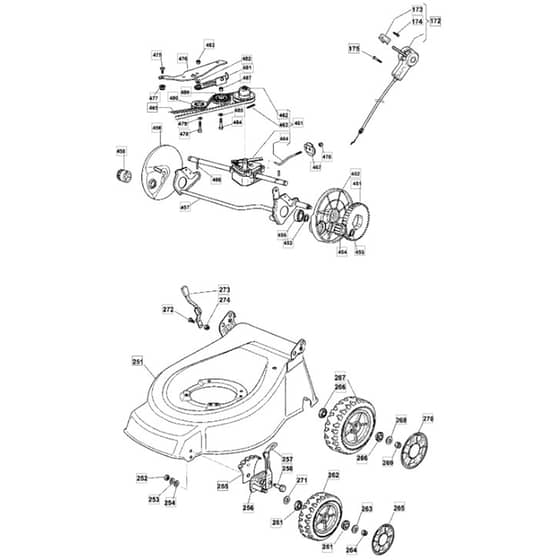 464 PD - 2008-2009 - 294485043/UM8 - Mountfield Rotary Mower Wheels Diagram