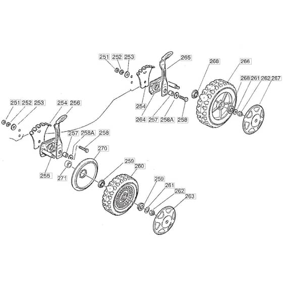 46 HP - 2003 - 23-3581-72 - Mountfield Rotary Mower Wheels Diagram