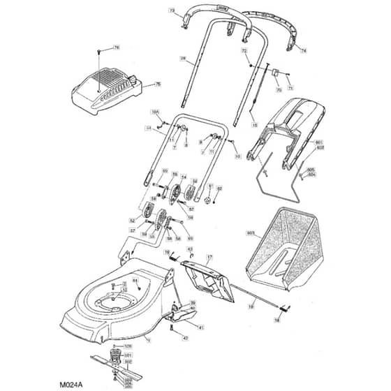 46 PD - 2003 - 23-3681-72 - Mountfield Rotary Mower Upper Handle Diagram