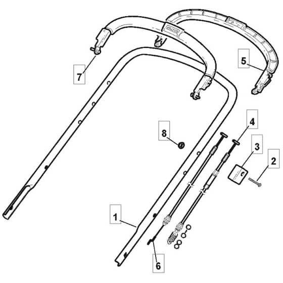 46 PD - 2005 - 294885123/MOU - Mountfield Rotary Mower Upper Handle Diagram