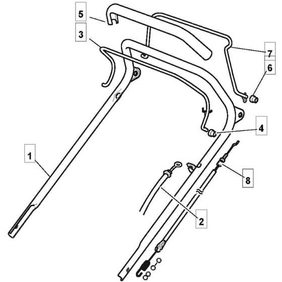 46 PD ES - 2005 - 294885923/MOU - Mountfield Rotary Mower Upper Handle Diagram