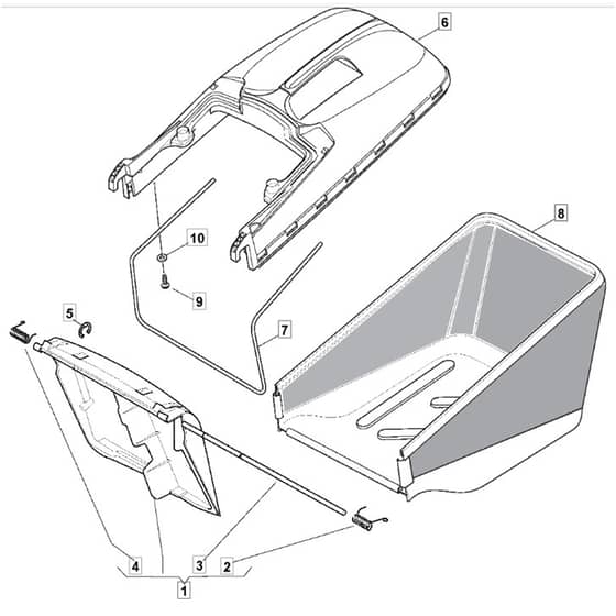 46 R HP - 2006 - 294486043/MO6 - Mountfield Rotary Mower Grass Bag Diagram