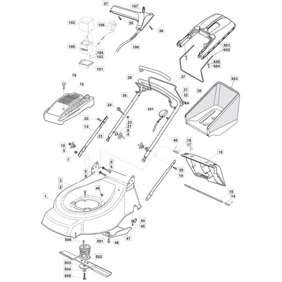 46 R PD ES - 2003 - 23-3798-72 - Mountfield Rotary Mower Grass Bag Diagram
