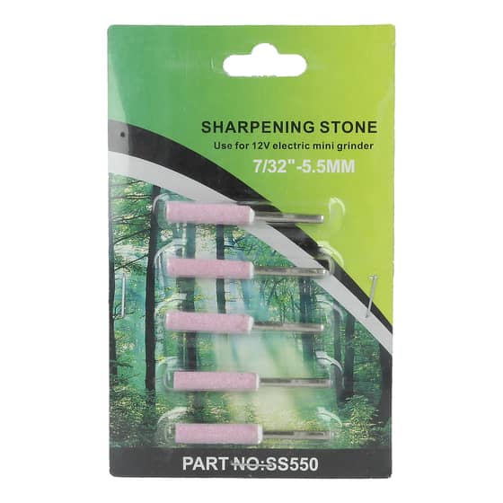 Chainsaw Chain Grinder Stones 7/32" (5.5mm) 12V (Taper Held) - Pack of 5